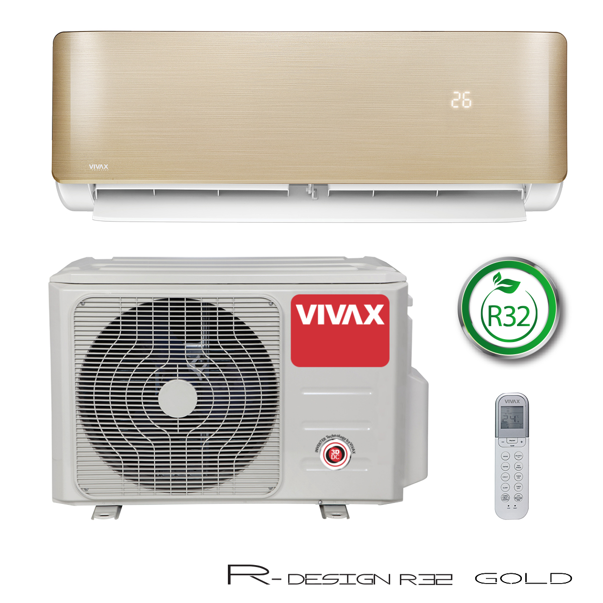 Vivax Cool R DESIGN GOLD inverterski klima uređaj 3,81kW, ACP-12CH35AERI GOLD R32