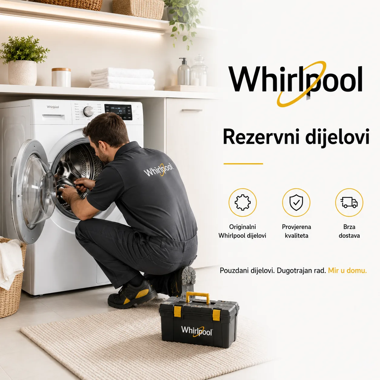 Rezervni dijelovi za Whirlpool/Indesit kućanske aparate